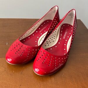Enzo Angiolini Red Flats with Cutout Design